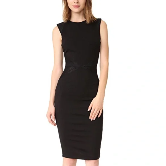 NWT Ali & Jay black lace trim ponte sheath dress sz XS NWT Ali & Jay black lace trim ponte sheath dress sz XS